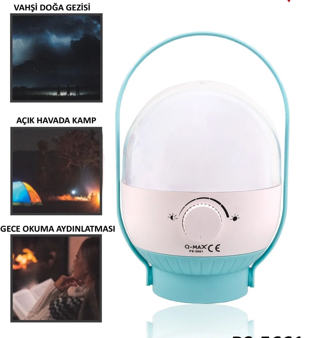 Fener Şarjlı Kamp Tipi Kamp Çadır Aydınlatma Lamba 34 Led