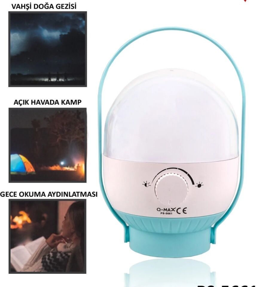 Fener Şarjlı Kamp Tipi Kamp Çadır Aydınlatma Lamba 34 Led