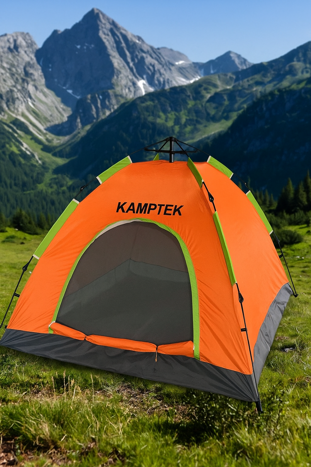 Kamp Doğa Deprem Çadırı Otomatik Kurulum Tek Katmanlı 4 Kişilik Çadır Turuncu