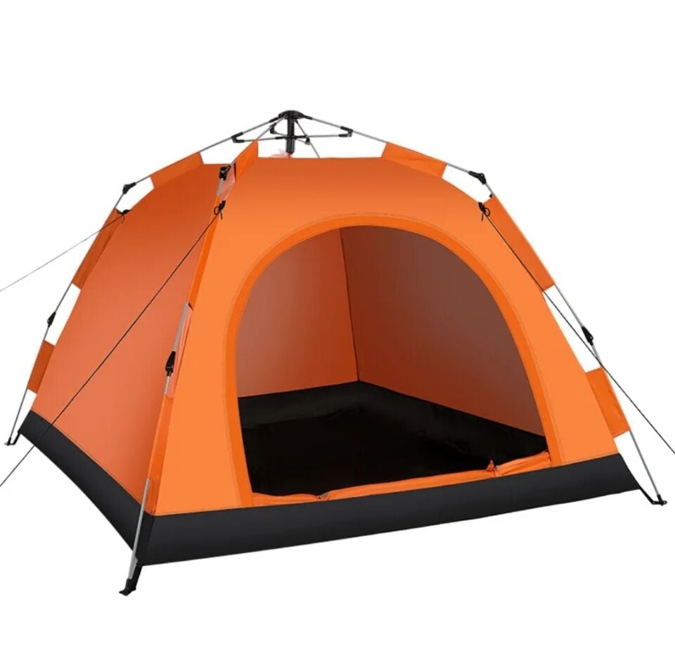 Kamp Doğa Deprem Çadırı Otomatik Kurulum Tek Katmanlı 4 Kişilik Çadır Turuncu