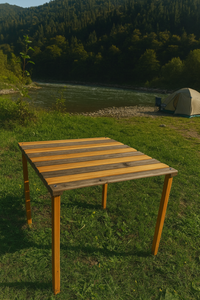 Katlanabilir Kamp Doğa Piknik Balkon Masası Katlabilir İki Renkli Tasarım 50×50cm
