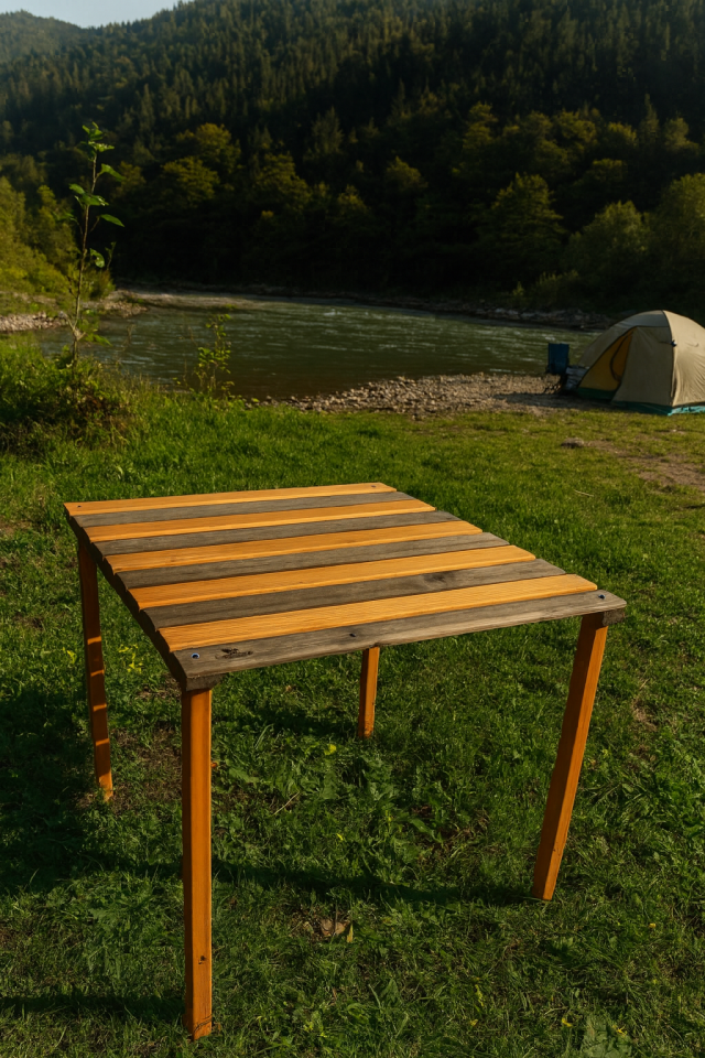 Katlanabilir Kamp Doğa Piknik Balkon Masası Katlabilir İki Renkli Tasarım 50×50cm