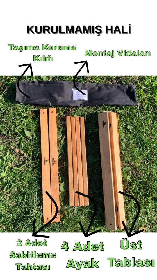 Katlanabilir Kamp Doğa Piknik Balkon Masası Katlabilir İki Renkli Tasarım 50×50cm