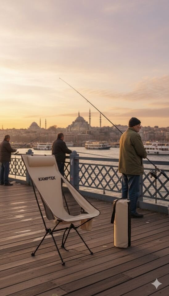 Katlanabilir Taşınabilir Baş Destekli Hafif ve Dayanıklı Kamp Balıkçı Doğa Sandalyesi Lüx1 Krem