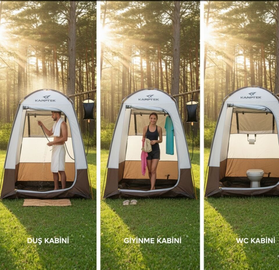 KampTek Pratik Taşınabilir Kamp Duşu ve Soyunma Kabini WC Kabini