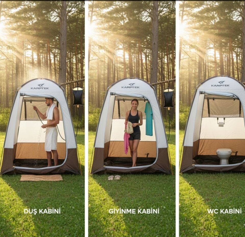 Kamptek Pop-Up Otomatik Giyinme ve Duş Çadırı 190 cm - Portatif Kamp Tuvaleti Kabini ve Plaj Soyunma Çadırı  Kamp Çadırı Kamp Çadırı
