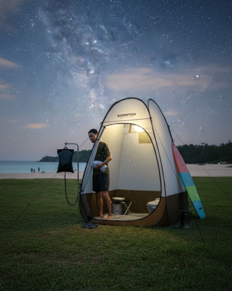 Kamptek Pop-Up Otomatik Giyinme ve Duş Çadırı 190 cm - Portatif Kamp Tuvaleti Kabini ve Plaj Soyunma Çadırı  Kamp Çadırı Kamp Çadırı