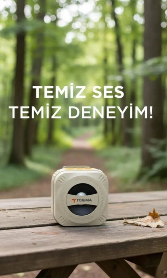 Outdoor Kablosuz Wireless 5W LED Işıklı Bluetooth Hoparlör Bej Doğa Güçlü Hoparlör