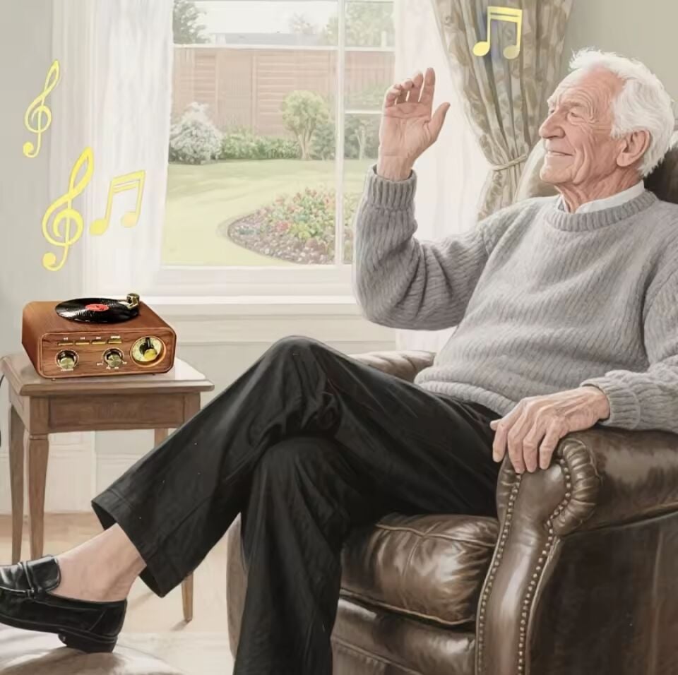 Plak Çalar Görünümlü Tasarım FM Radyo Müzik Çalar USB / AUX / Bluetooth Radyo Özellikli Müzik Çalar