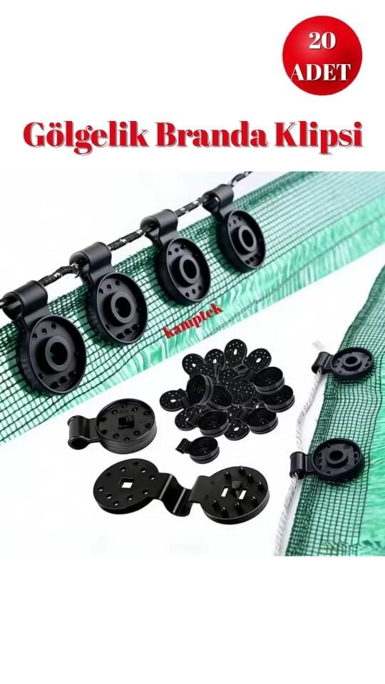 Karavan Kamp Bahçe Gölgelik File ve Branda Çadır Sabitleme Klipsi - 20 Adet