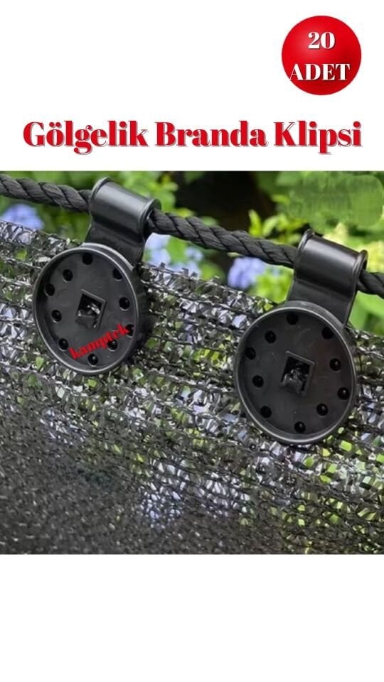 Karavan Kamp Bahçe Gölgelik File ve Branda Çadır Sabitleme Klipsi - 20 Adet
