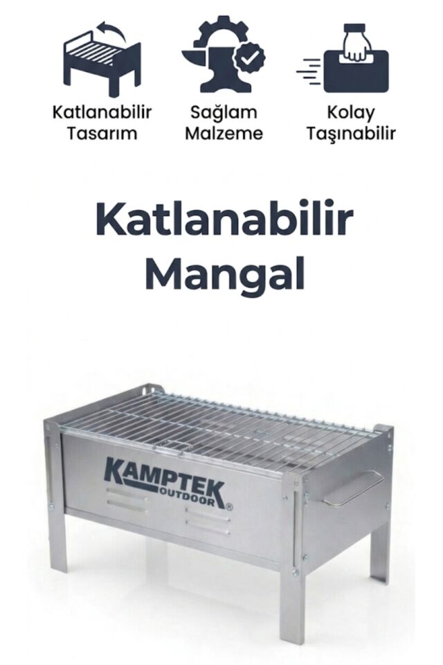 Kolay Taşınabilir Katlanabilir Kamp Doğa Pratik Kullanım Yer Kaplamayan Mangal 40*27