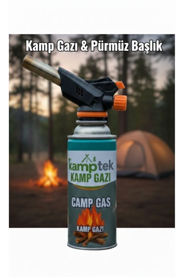 1 Adet Pürmüz Başlık 1 Adet Bütün Kamp Gazı Steel / Strong 2'li Kamp Seti
